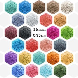 Eyeseek 26 Color Mica Powder for Epoxy Resin-9oz(0.35oz Each)